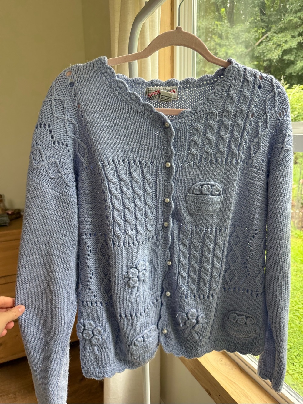 Cottagecore Knit Blue Sweater
